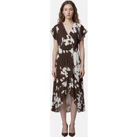Blumiges Hoch-Tief-Kleid mit V-Ausschnitt