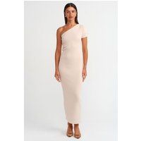 Einschultriges Bodycon-Maxikleid aus Strick