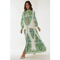 Gestuftes Maxikleid mit Paisleymuster