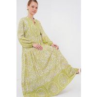 Bedrucktes böhmisches Maxikleid mit Stufen