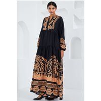 Bedrucktes Maxikleid mit V-Ausschnitt