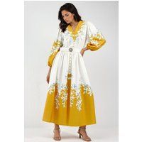 Florales Maxikleid mit Gürtel