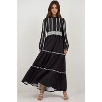 Besticktes Maxikleid mit Spitzenkragen