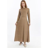 Elegantes geripptes Plissee-Maxikleid