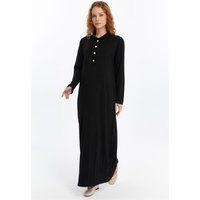 Langärmliges Polo-Maxikleid