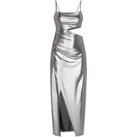 Schimmerndes asymmetrisches Maxi mit Cut-Out