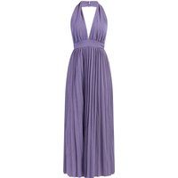 Schimmerndes Plissee-Neckholder-Maxikleid