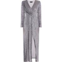 Pailletten-Maxikleid mit Beinschlitz