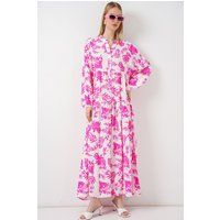 Gestuftes Maxikleid mit botanischem Muster