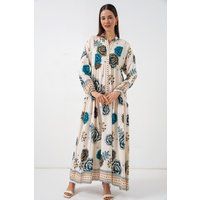 Fließendes Maxikleid mit Blumenmuster