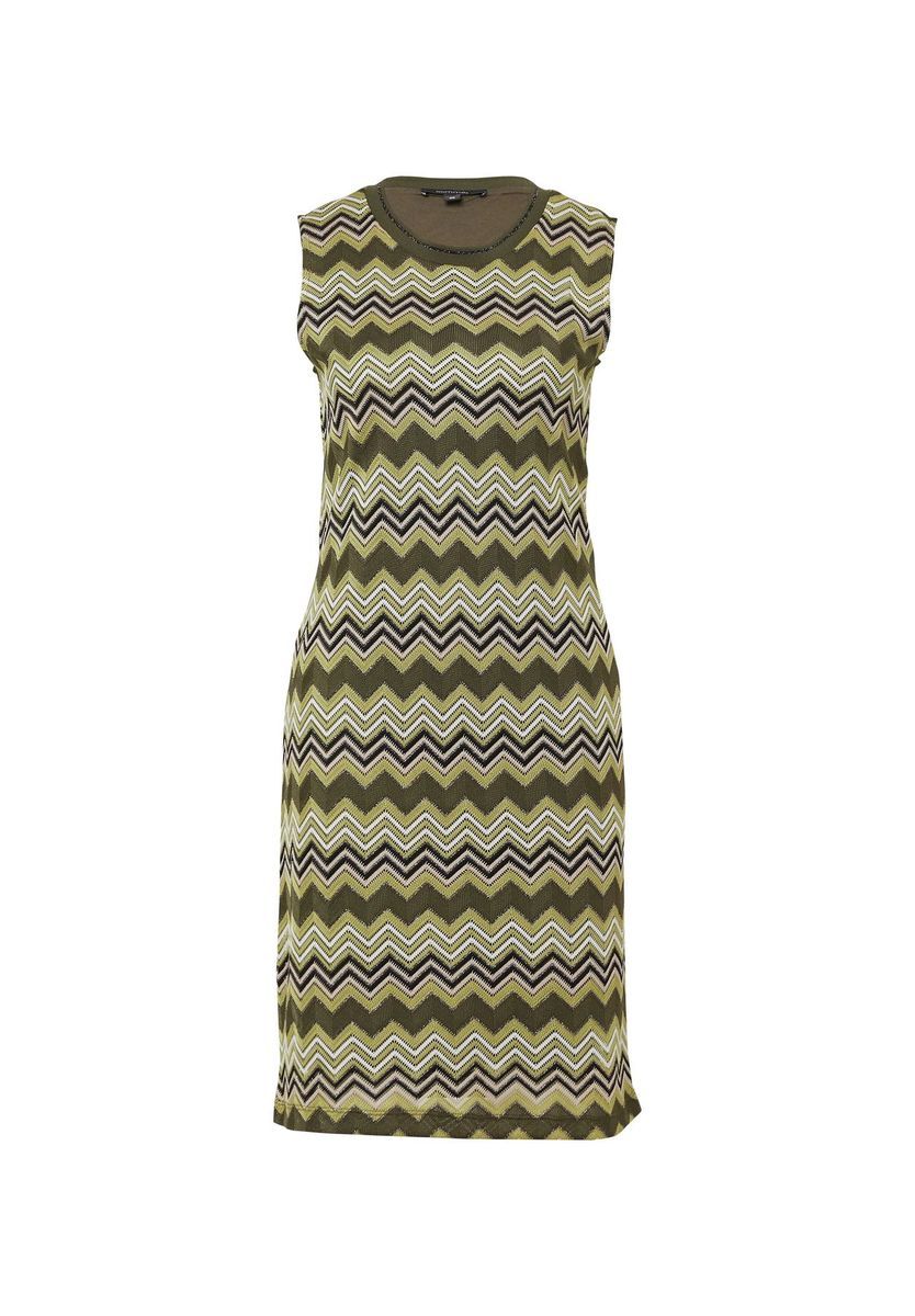 Ärmelloses Strickkleid mit Zickzack-Muster