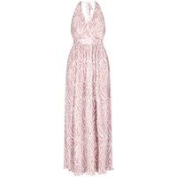 Plissiertes Neckholder-Maxikleid mit Zebramuster