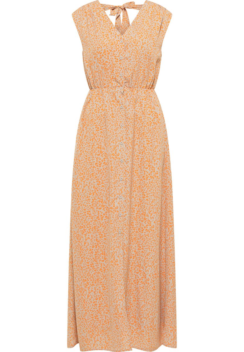 Maxikleid mit Leopardenmuster und Knopfleiste
