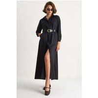 Maxi-Hemdblusenkleid mit Knopfleiste