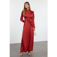 Elegantes Satin-Maxikleid mit Verzierung