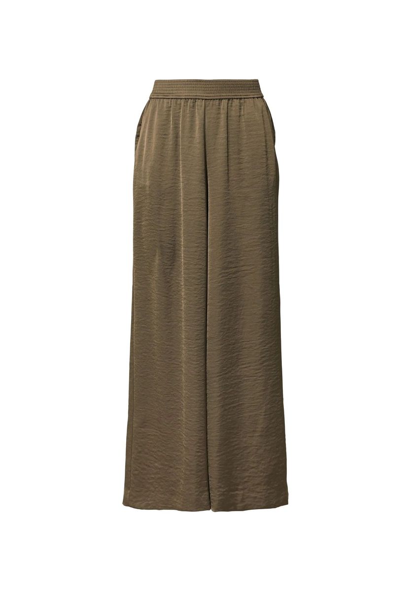 Fließende Satinhose mit weitem Bein