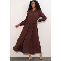 Lockeres Maxi-Hemdkleid mit Stufen