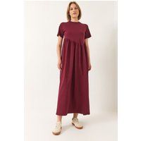 Strukturiertes Baumwoll-Maxi-T-Shirt-Kleid