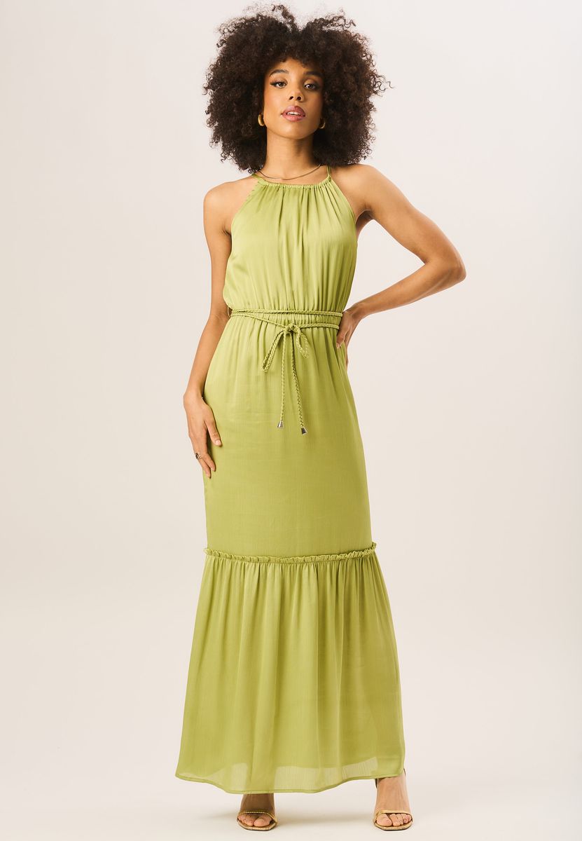 Gestuftes Maxikleid mit Neckholder