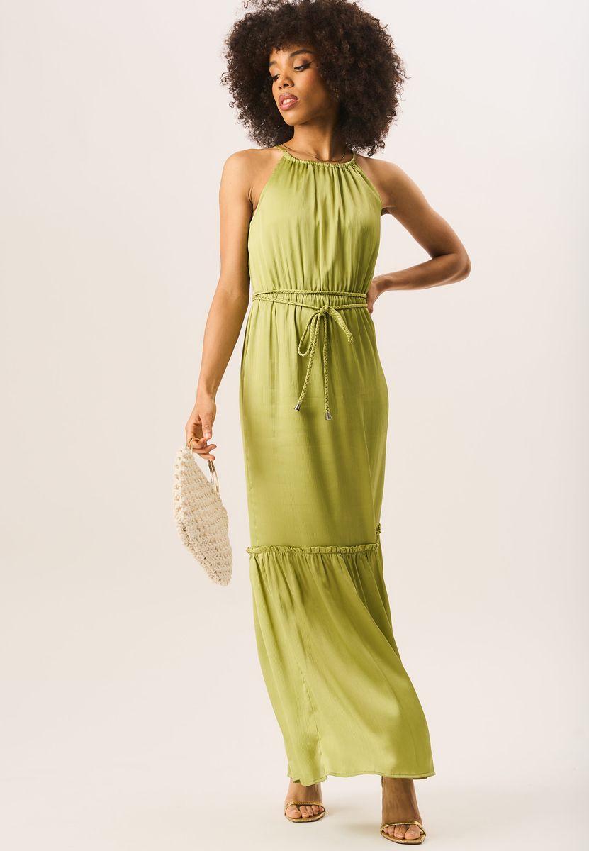 Gestuftes Maxikleid mit Neckholder