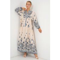 Gemustertes Maxikleid mit Stufenrock