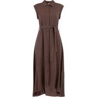 Ärmelloses High-Low Hemdblusenkleid