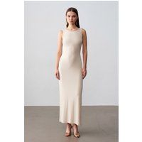 Ärmelloses Bodycon-Maxikleid in Rippenoptik