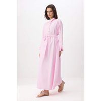 Rosa Maxi-Hemdblusenkleid in A-Linie