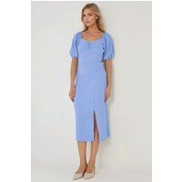 Midi-Kleid mit Herz-Ausschnitt und Schlitz