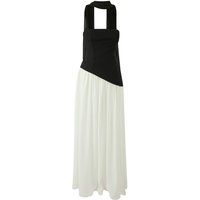 Elegantes Neckholder-Maxikleid im Color-Block-Design