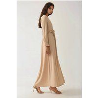 Strukturiertes Maxikleid mit Gürtel