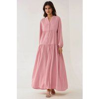 Gestuftes Maxikleid mit Knopfleiste