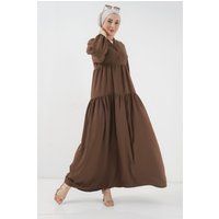 Gestuftes Maxikleid mit Knopfleiste