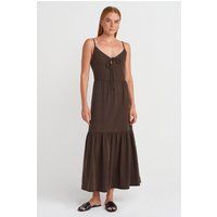 Ärmelloses A-Linien-Maxikleid mit Bindeband