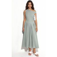 Midi-Kleid mit asymmetrischem Ausschnitt