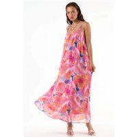 Luftiges Midi-Kleid mit Aquarell-Blumen