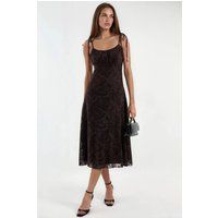 Romantisches Mesh-Midikleid mit Paisley-Muster