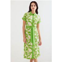 Florales Midikleid mit Bindegürtel