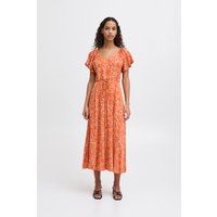 Midi-Kleid mit abstraktem Muster und Flügelärmeln