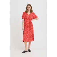Fließendes Midi-Kleid mit V-Ausschnitt