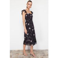 Florales Midikleid mit Rüschenträgern