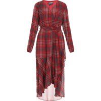Wickel-Midikleid mit Karomuster