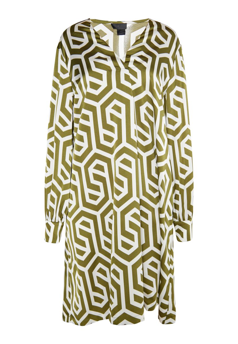Entspanntes Midikleid mit geometrischem Druck