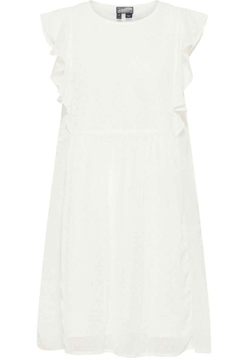 Kurzes Rüschenkleid mit Plumeti-Muster