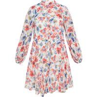 Minikleid mit Blumenmuster und Kordelzug