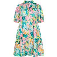 Farbenfrohes gestuftes Hemdblusenkleid