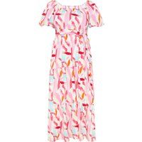 Midikleid mit abstraktem Print