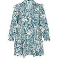 Gestuftes Paisley-Minikleid mit Rüschen