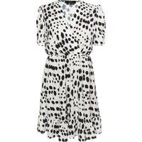 Elegantes Polka-Dot Wickelkleid