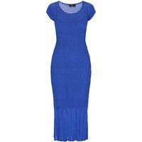 Midikleid aus Ajourstrick mit Metallic-Garn